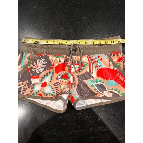 O'Neill Vintage Board Shorts Womens 2" Inseam Surf Swim Tropical Elastic Waist - Picture 6 of 7